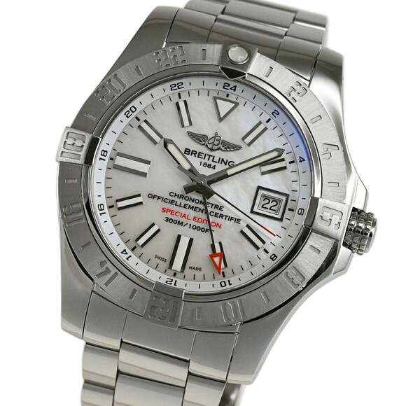 BREITLING Avenger II GMT Mother-of-Pearl Watch, Japan Exclusive, A3239011 A80... - Picture 2 of 9